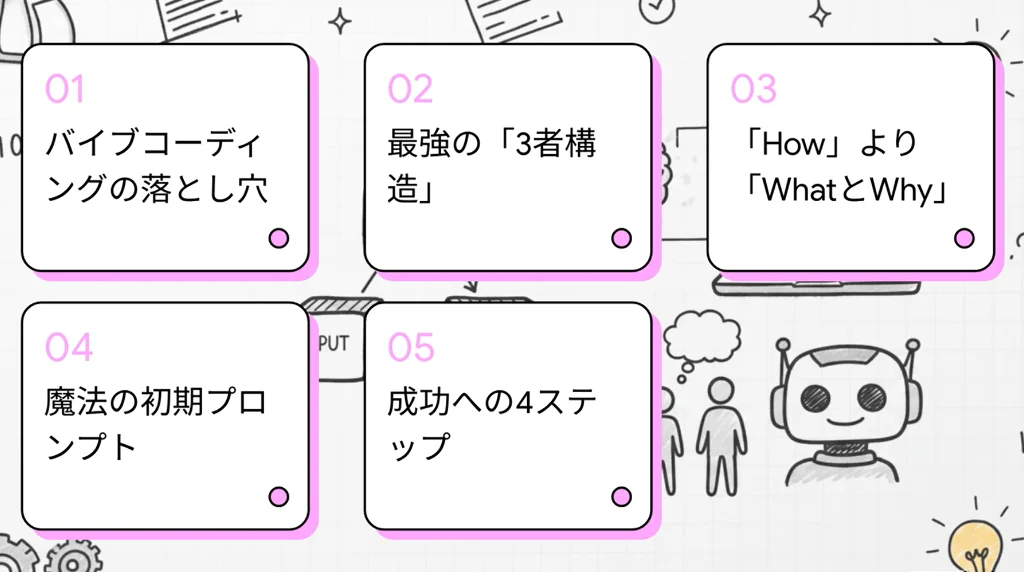 バイブコーディングを成功に導くステップ